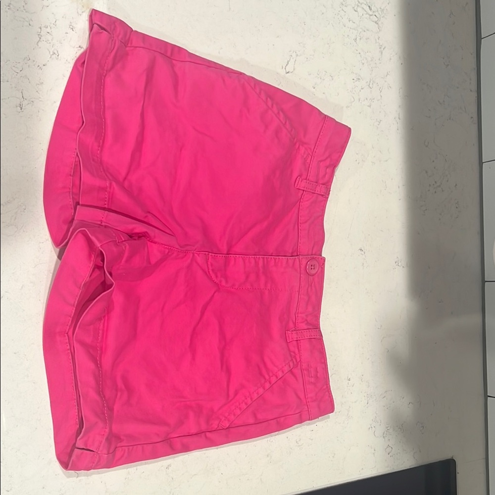 Crown & Ivy Pink Bermuda Shorts Flat Front Cotton Blend